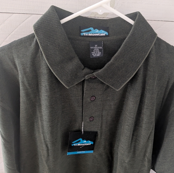 Tri-Mountain Other - 🏞️ NWT Tri-Mountain Men's Green Polo Shirt; Size: Large Tall